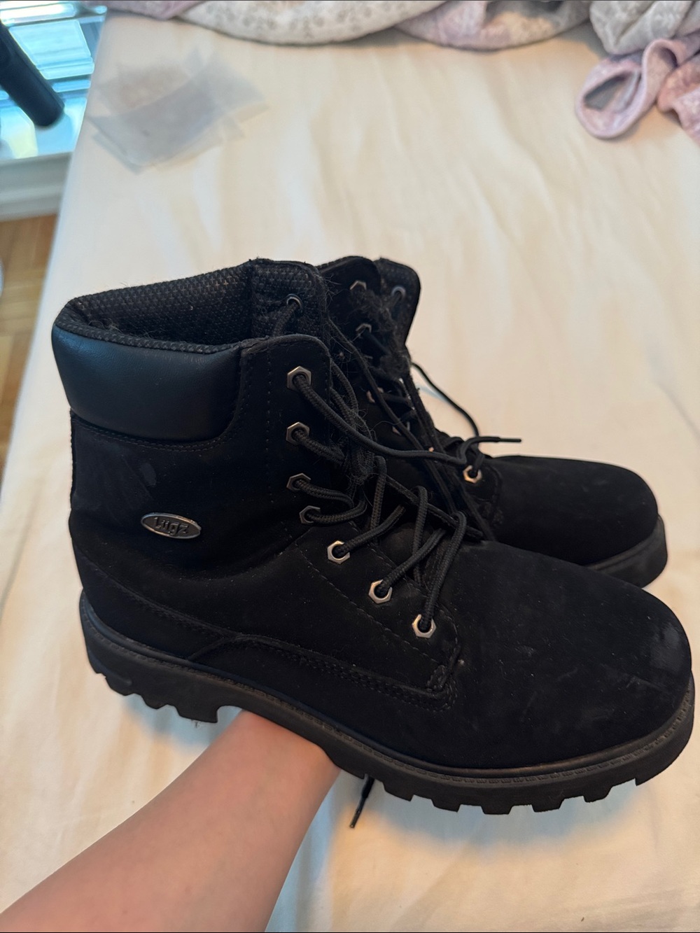 Lugz Men's Black Lace-Up Work Boots
